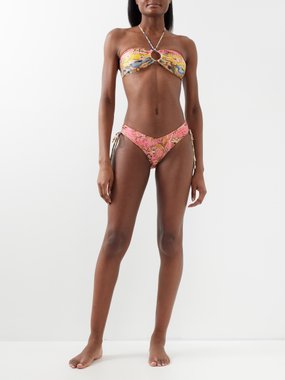 Zimmermann Junie floral-print halterneck bikini top