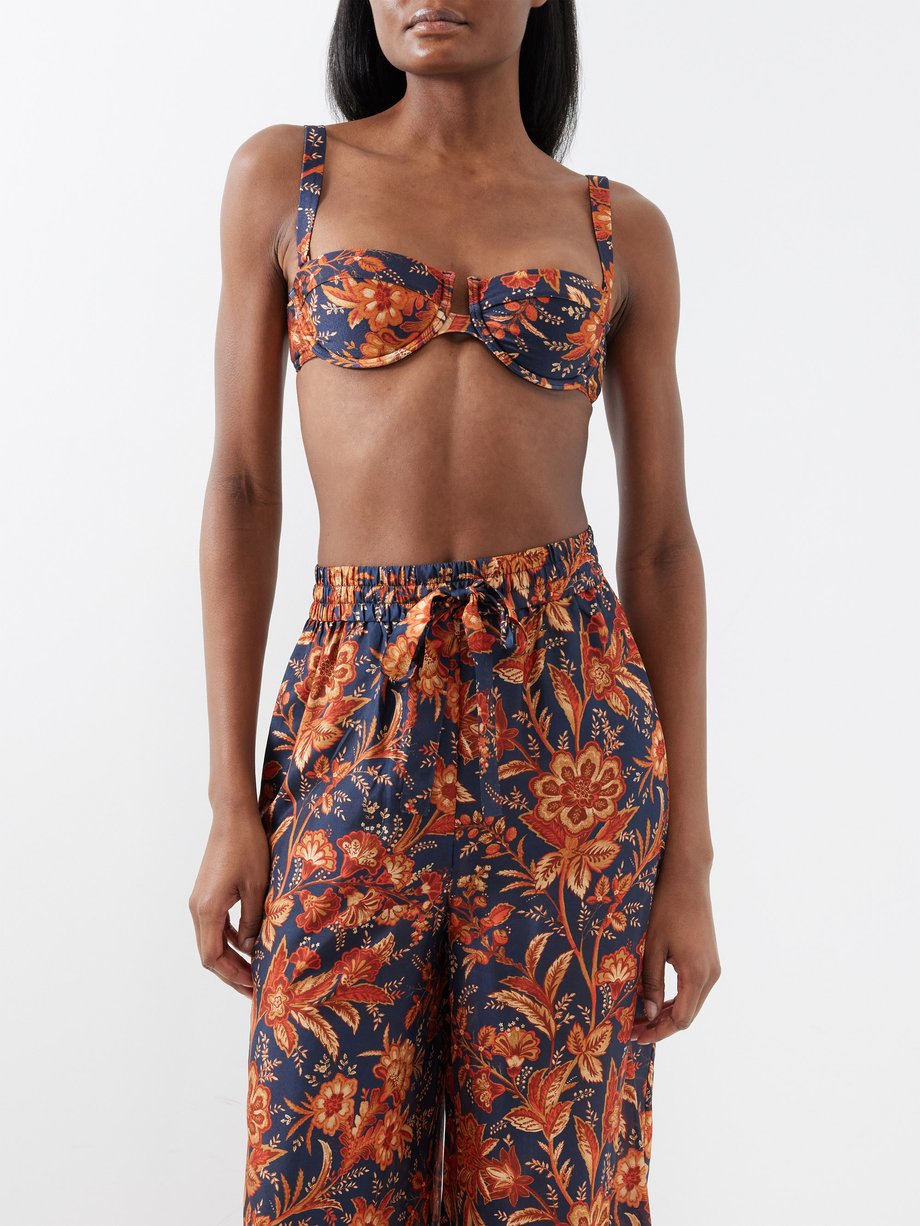 Zimmermann Junie floral-print bandeau bikini top