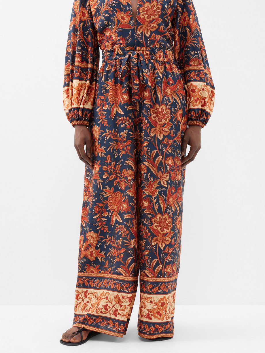 Zimmermann Junie floral-print silk trousers