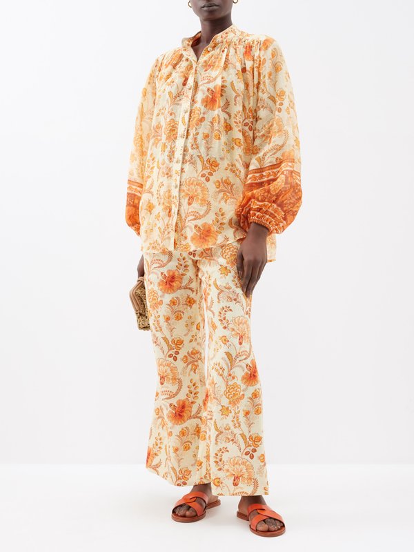 Zimmermann Junie floral-print ramie blouse
