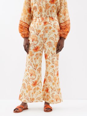 Zimmermann Junie floral-print linen trousers