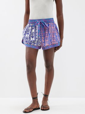 Zimmermann Acadian geometric-print cotton shorts