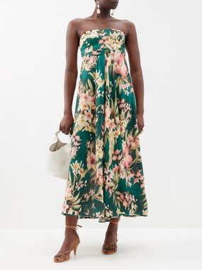 Zimmermann Lexi bandeau floral-print linen dress