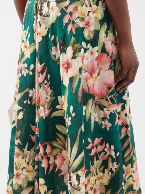 Zimmermann Lexi bandeau floral-print linen dress