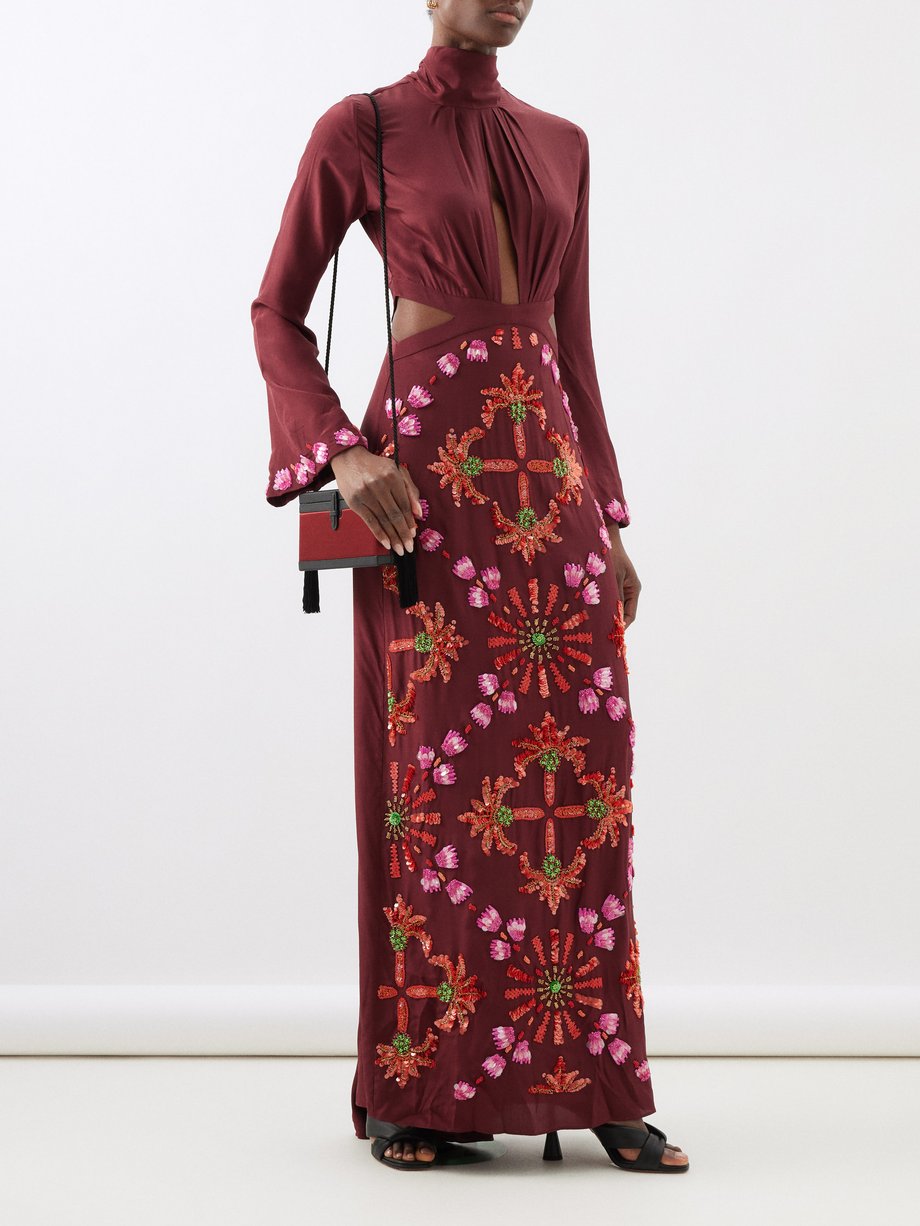 Johanna Ortiz Aurora Magica embellished silk-blend maxi dress