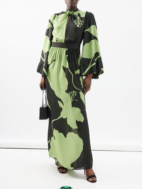 Johanna Ortiz Earthy Elegance floral-print silk dress
