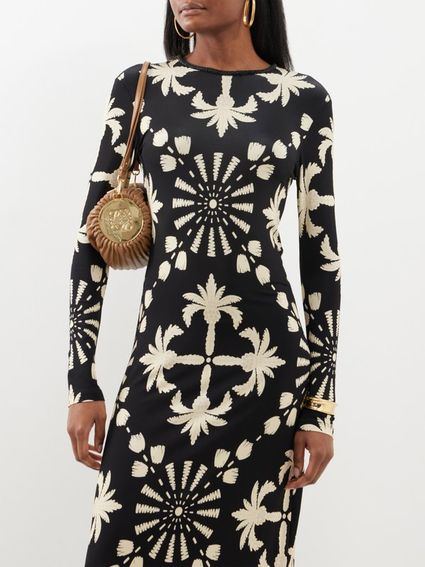 Johanna Ortiz Garden Warrior palm-print jersey midi dress