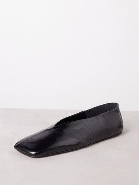 Jil Sander Square-toe leather ballet flats