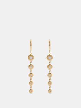 Octavia Elizabeth Charmed Gaby Drop diamond & 18kt gold earrings