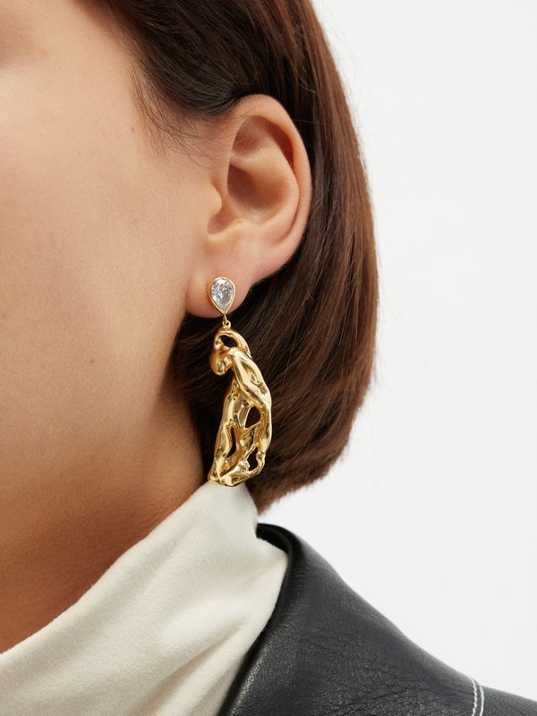Completedworks Melted crystal & 18kt gold-plated earrings