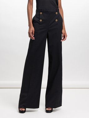 Versace Four-button wool-blend wide-leg trousers