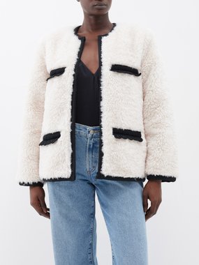 Sea Harper crochet-trim faux-fur jacket