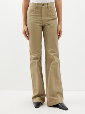 Nili Lotan Quentin wide-pocket cotton-twill trousers