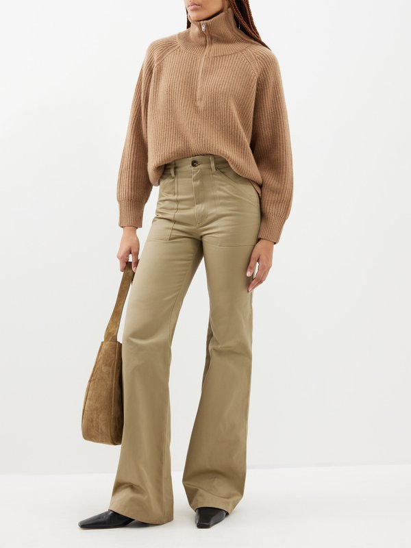 Nili Lotan Quentin wide-pocket cotton-twill trousers