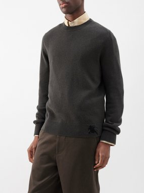 Burberry Equestrian Knight intarsia-knit cashmere sweater