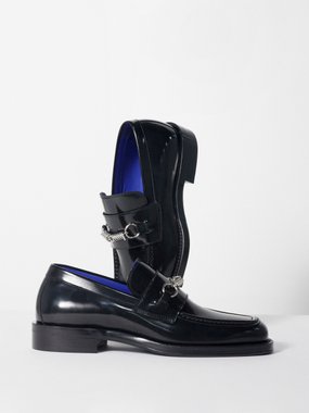 Burberry Barbed wire-embellished leather loafers