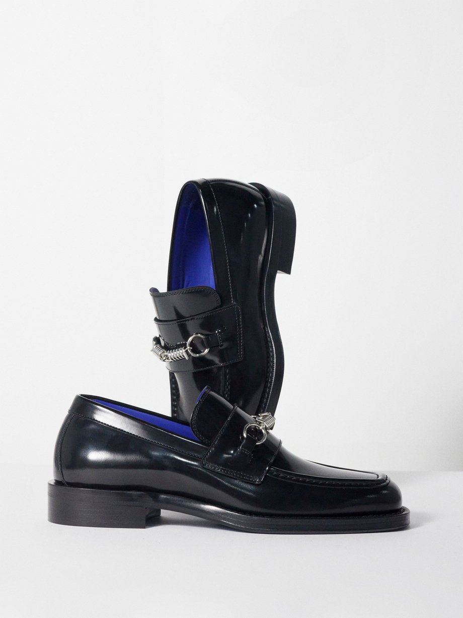 Burberry Barbed wire-embellished leather loafers