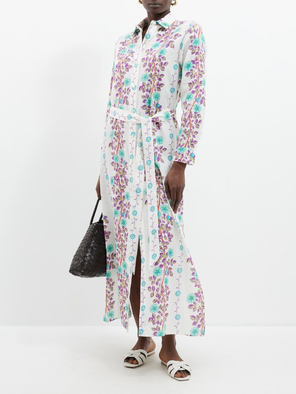 Etro Floral-print cotton-blend midi dress