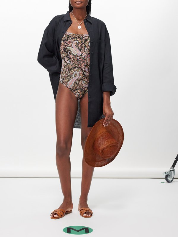 Etro Scoop-back paisley-print swimsuit