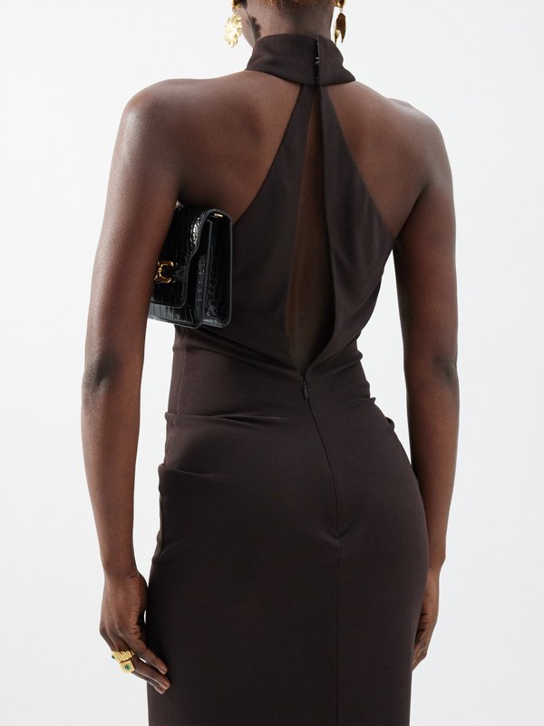 Tom Ford Halterneck keyhole-cutout jersey gown