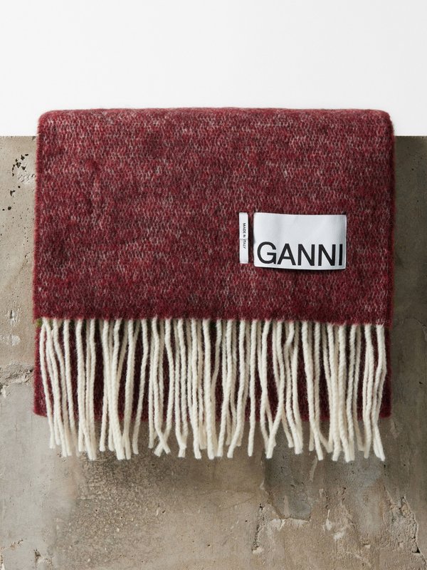 GANNI (Ganni) Logo-patch striped scarf