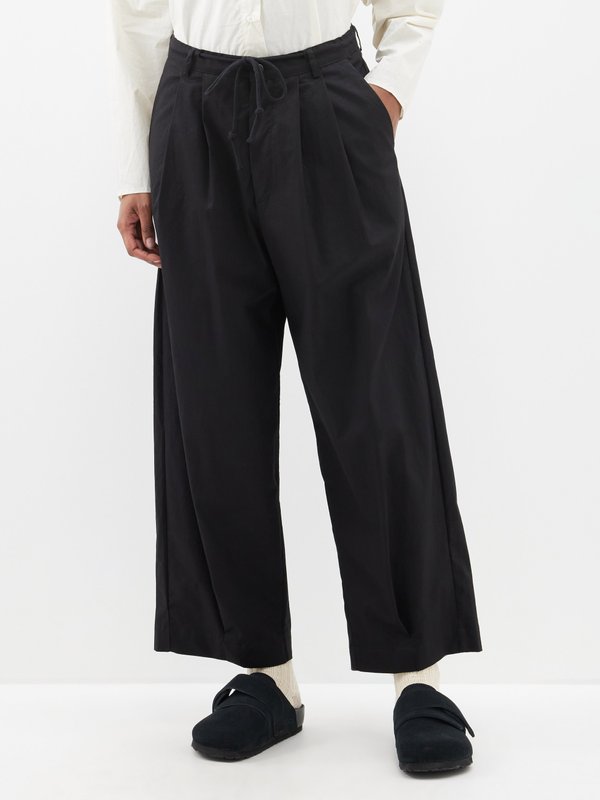 Deiji Studios Double-pleat cotton pyjama trousers
