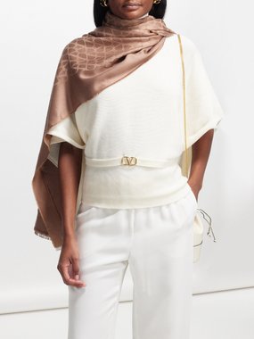 Valentino Garavani Toile Iconographe-jacquard silk-blend scarf
