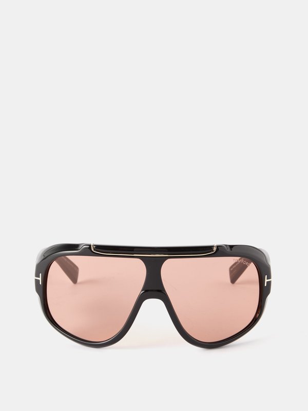 Tom Ford Eyewear (Tom Ford) Rellen oversized aviator acetate sunglasses