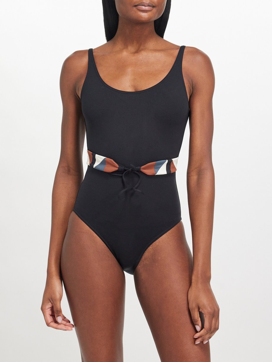 ERES Damier belted swimsuit