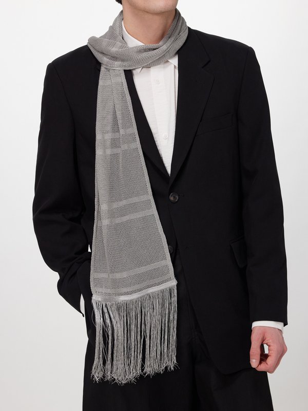 OUR LEGACY Piano striped viscose scarf