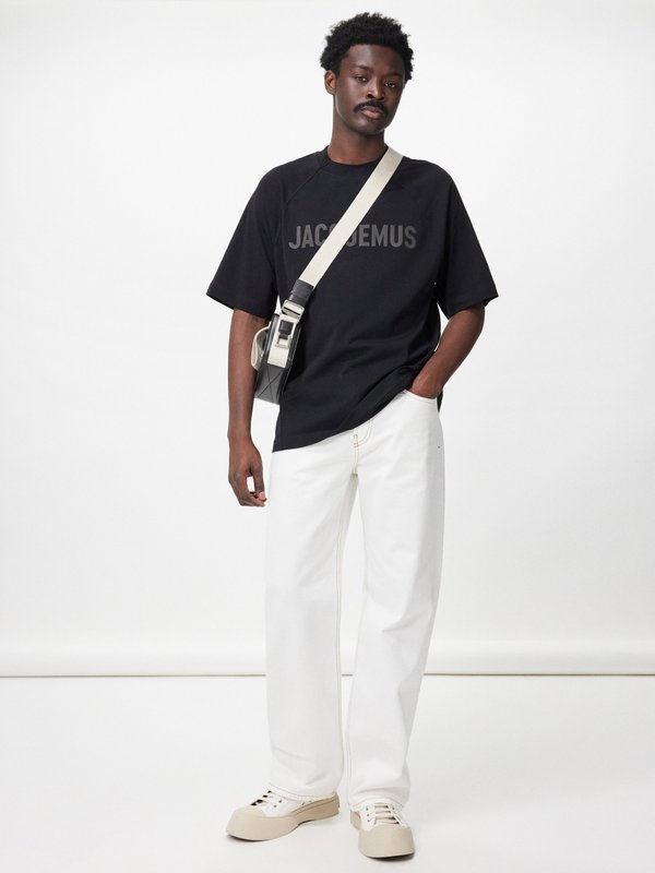 Jacquemus Typo raglan-sleeved cotton-blend T-shirt