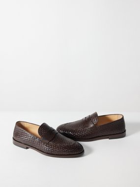 Brunello Cucinelli Woven calfskin loafers