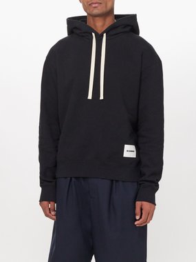 Jil Sander Logo-patch compact cotton-terry hoodie
