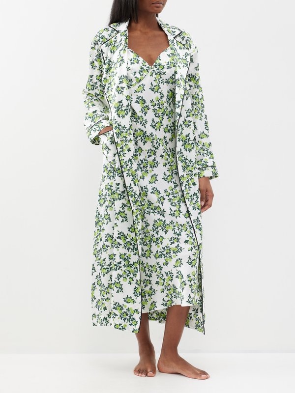 Emilia Wickstead Amana floral-print silk-satin robe