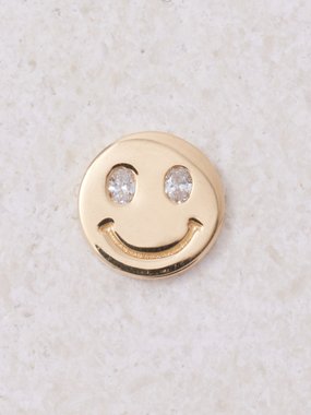 Loquet Smiley large diamond & 18kt gold charm