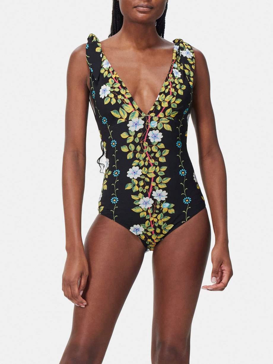 Etro V-neck floral-print swimsuit