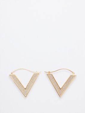 Valentino Garavani V-Gold crystal-embellished earrings