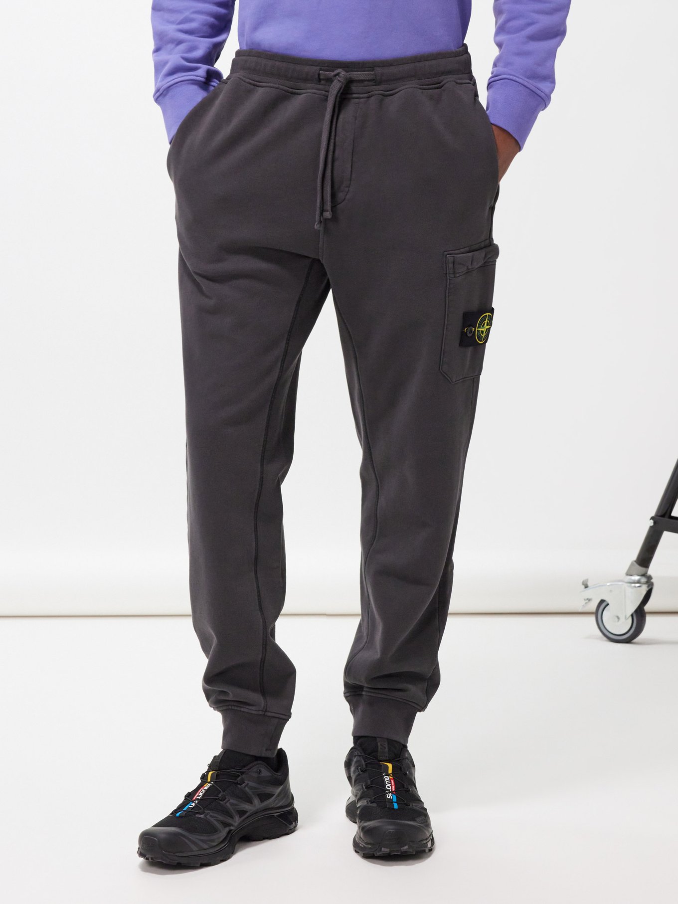 Compass track pants in black - Stone Island
