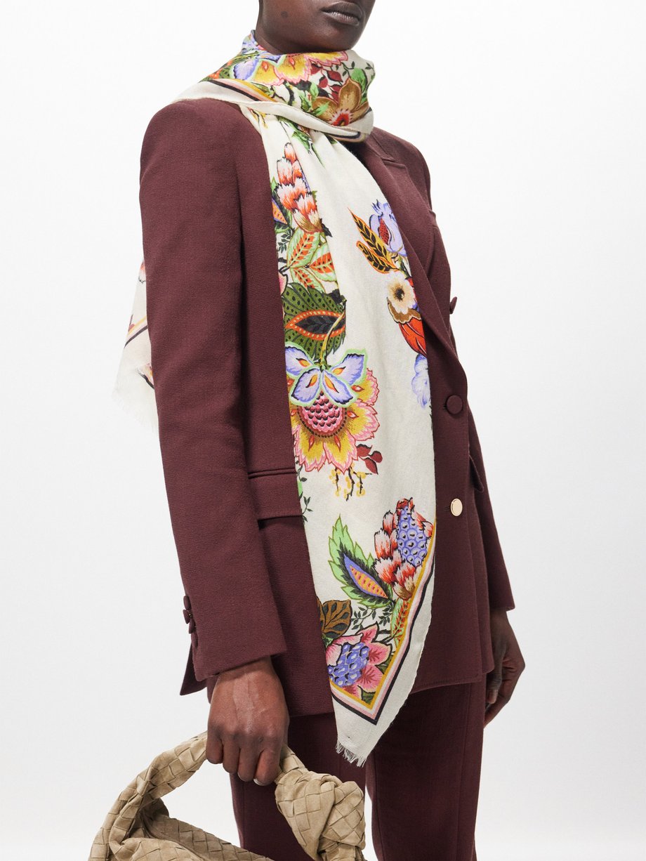 Etro Floral-print twill scarf
