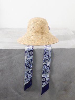Etro Silk-ribbon raffia hat