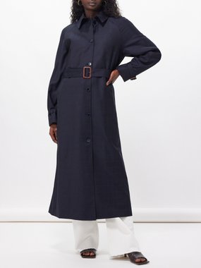 Giuliva Heritage Dust belted windowpane-check wool coat