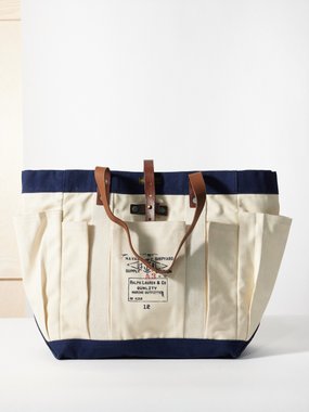 Polo Ralph Lauren Leather-trim cotton-canvas tote bag