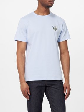 LOEWE Anagram-embroidered cotton-blend jersey T-shirt