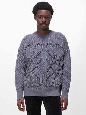 LOEWE Anagram cable-knit wool sweater