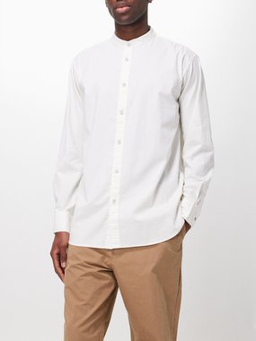 Rag & Bone Landon stand-collar cotton-blend poplin shirt