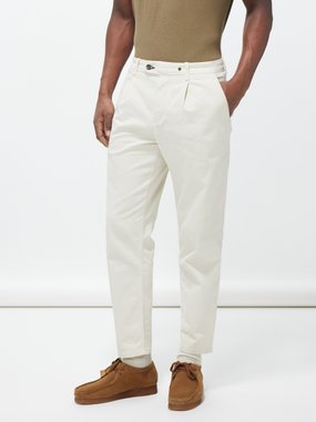 Rag & Bone Pleated cotton-blend twill chino trousers