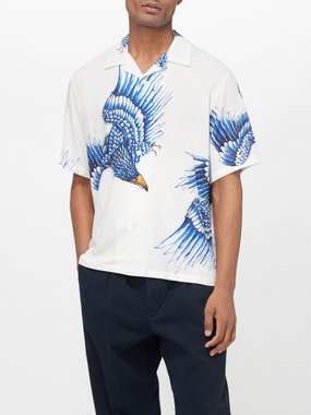 Rag & Bone Avery bird-print poplin shirt