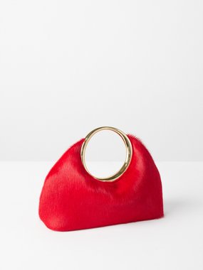 Jacquemus Calino small ring-handle calf-hair clutch bag