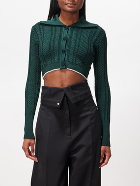 Jacquemus Bela cable-knit cropped cardigan