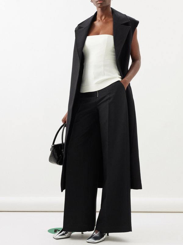 CO High-rise belted twill wide-leg trousers